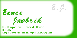 bence jambrik business card